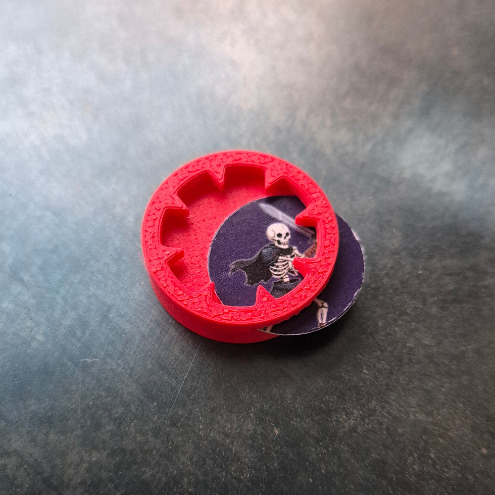 Exclusive reusable character tokens for TTRPG's like DND. An alternative for DND minis. Made from red PLA material