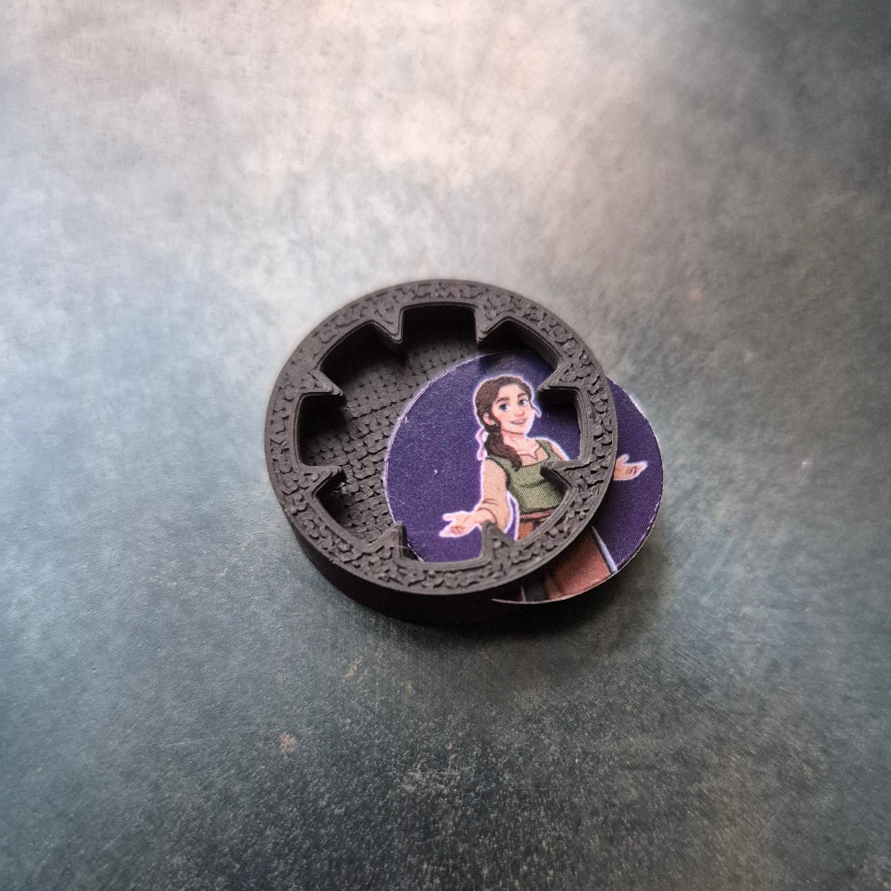 Exclusive reusable character tokens for TTRPG's like DND. An alternative for DND minis. Made from black PLA material