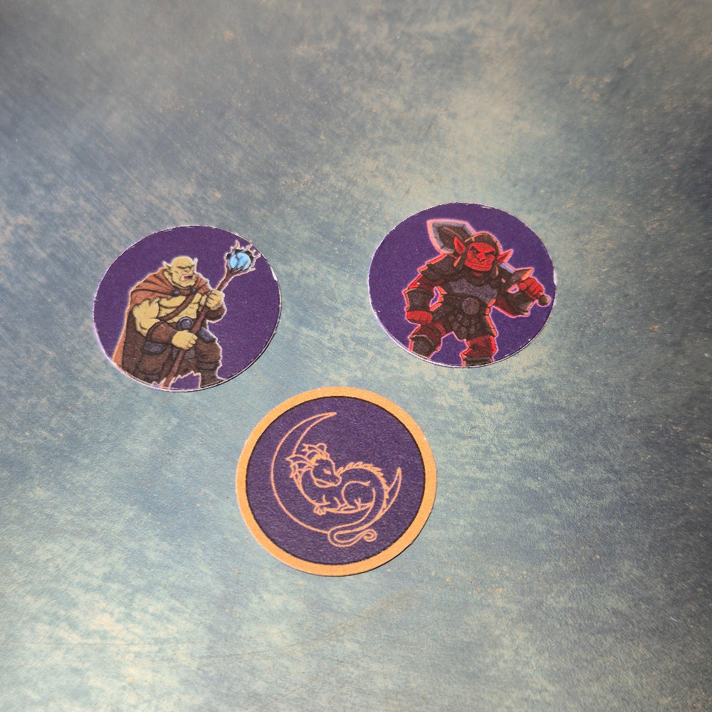 full set of cutouts for our exclusive reusable character tokens for TTRPG's like DND. An alternative for DND minis. 