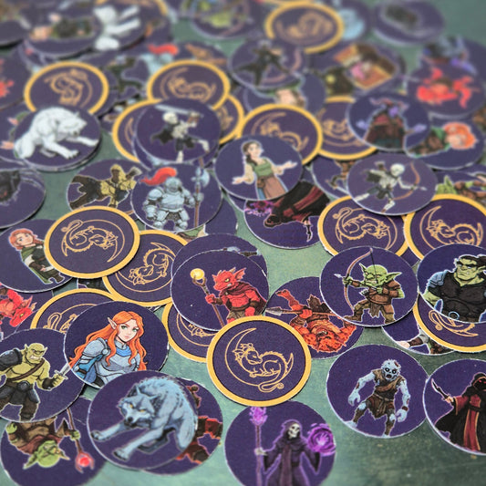 Exclusive reusable character tokens for TTRPG's like DND. An alternative for DND minis. Made from PLA material
