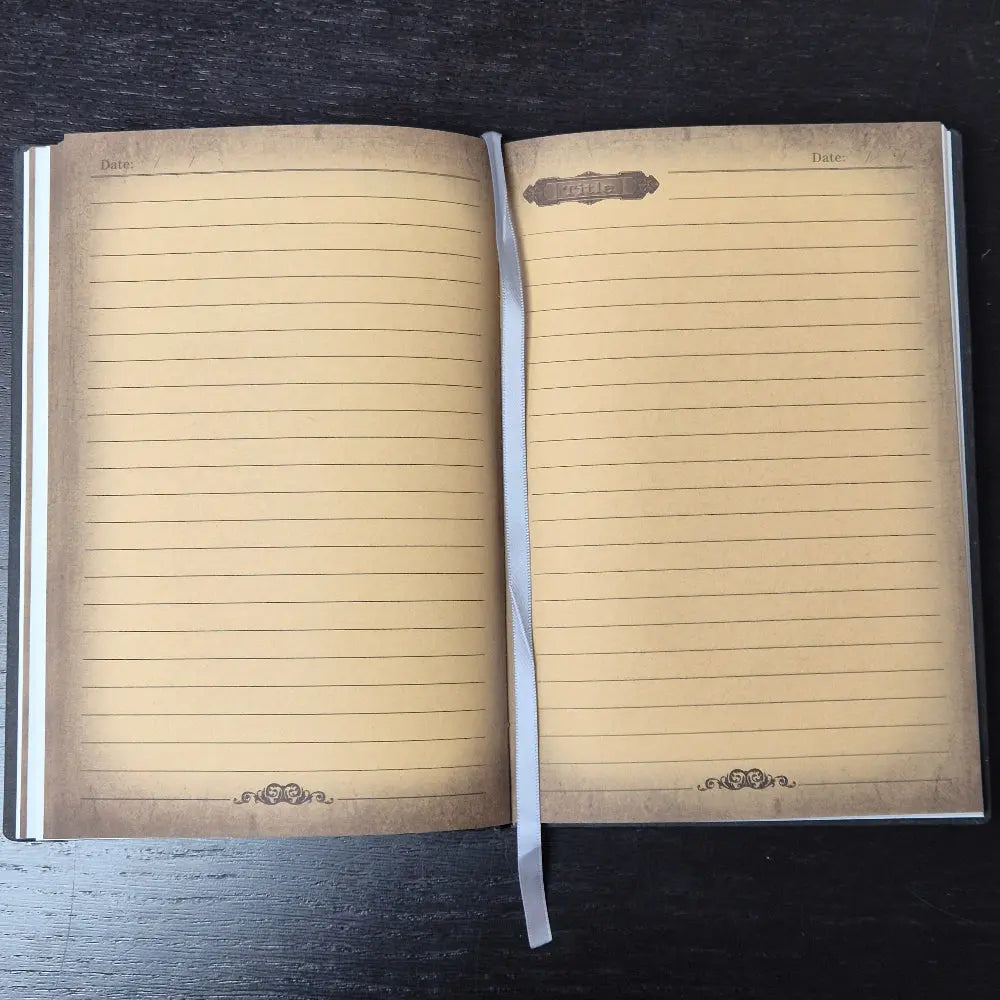 A bronze coloured notebook/journal for DND and other TTRPG games