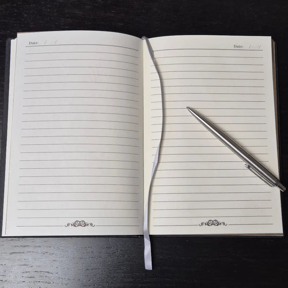 A bronze coloured notebook/journal for DND and other TTRPG games