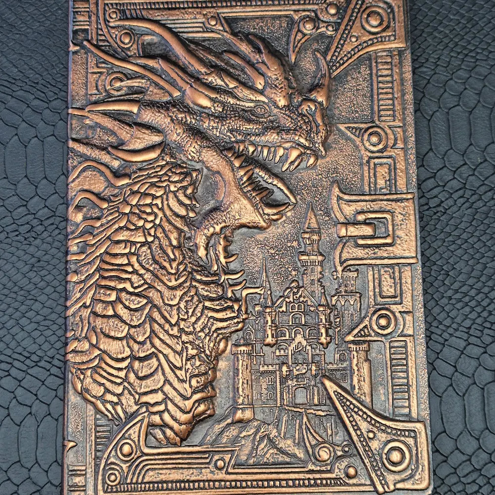 A bronze coloured notebook/journal for DND and other TTRPG games